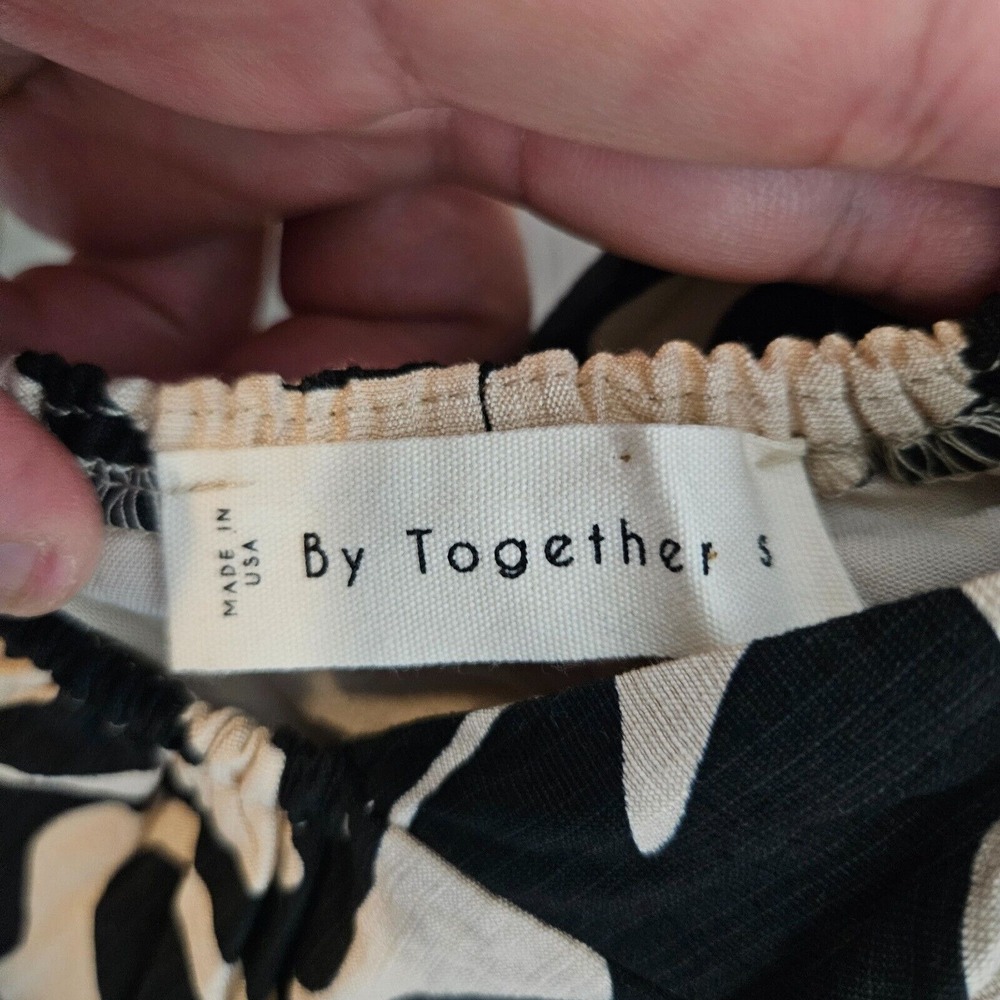 NWOT By Together Anthropologie Maxi Dress Small Abstract Print‎ Black Beige - Picture 5 of 14